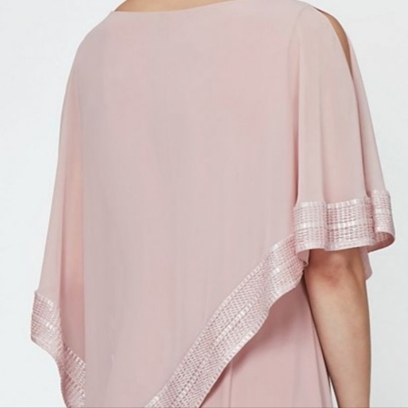 Jersey Sheath Dress and Metallic-Trimmed CapeletSL FASHIONS - Picture 3 of 7